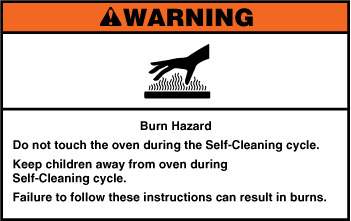 Un avertissement de risque de choc électrique avec une main électrocutée par un fil. Le mot « WARNING » et un symbole d'avertissement sont en haut sur une bordure orange.