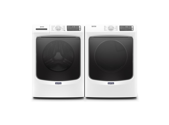 Laveuse à chargement frontal à vapeur de 5,2 pi cu C.E.I. et sécheuse électrique de 7,3 pi cu