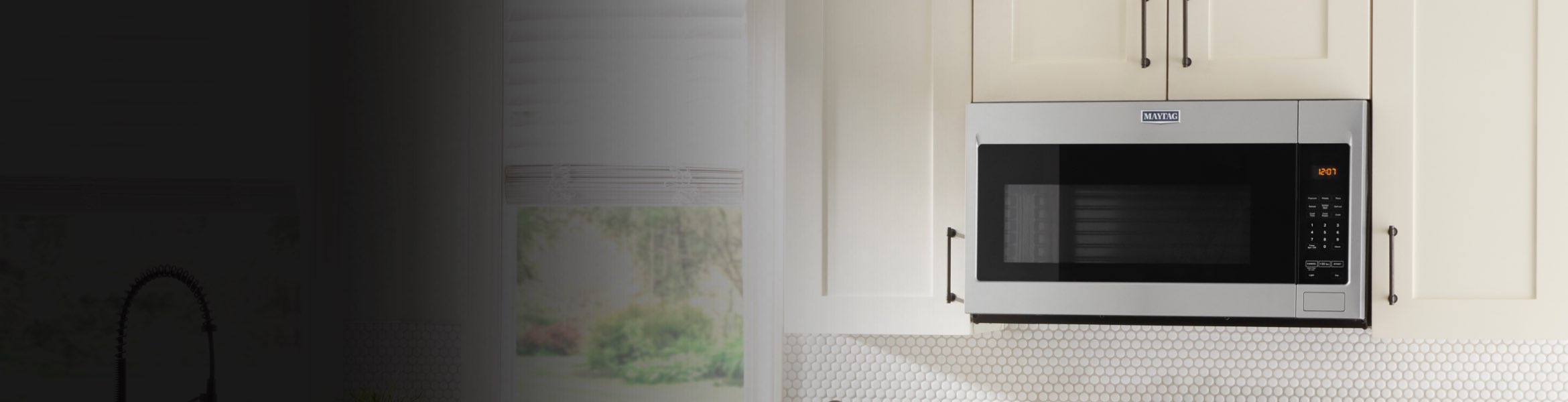 Modern kitchen with a combination microwave