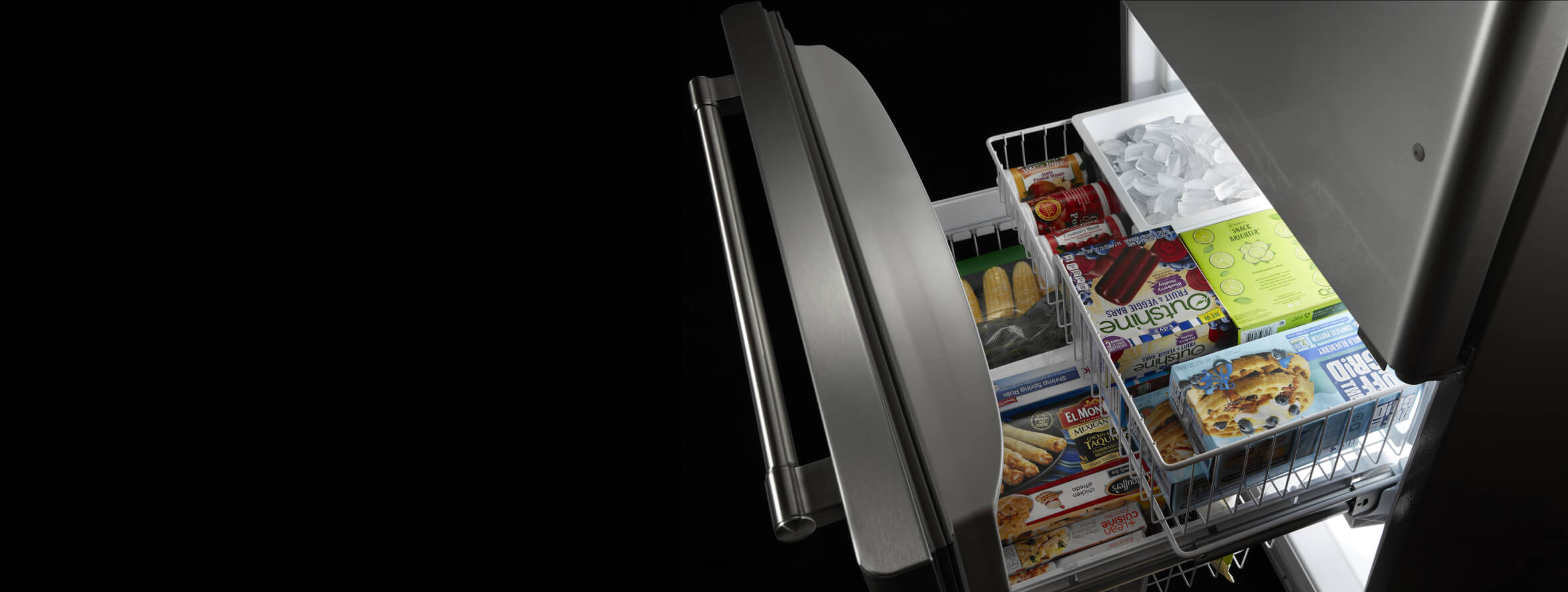 Open bottom drawer freezer  