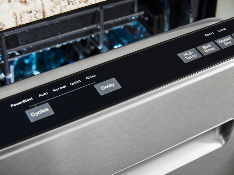  Dishwasher delay button.