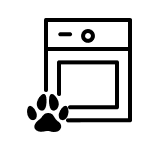 Washer with overlaid paw print icon