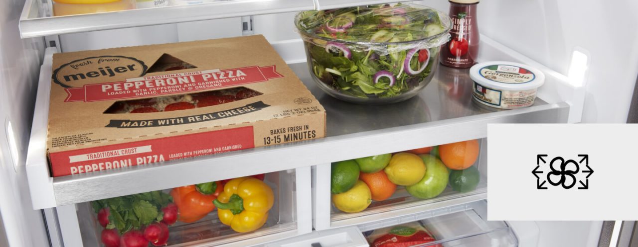 Inside view of a refrigerator Inside view of a refrigerator