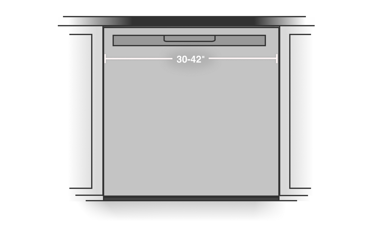 Oversized dishwasher width. Oversized dishwasher width.