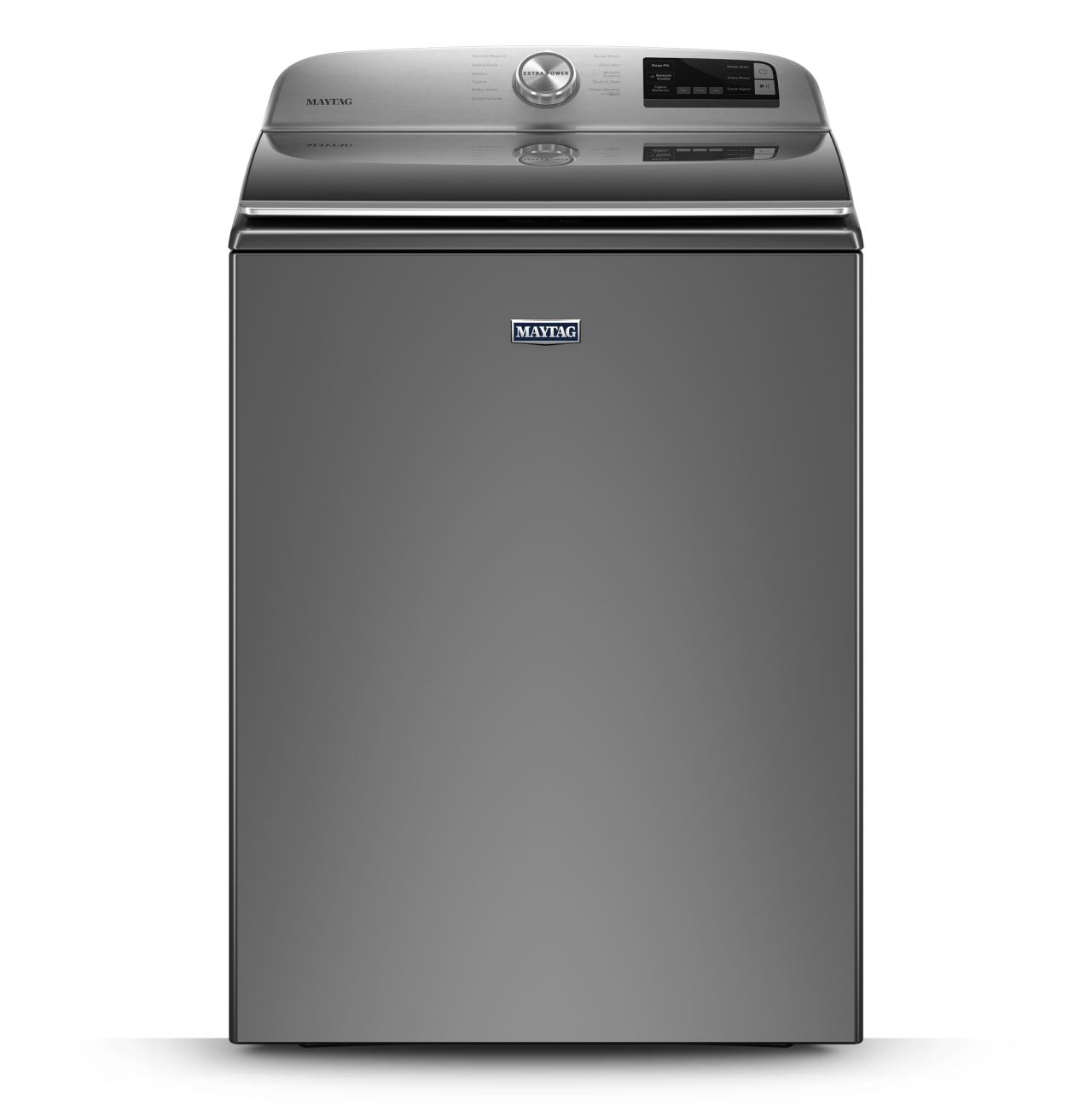 A Maytag top load washing machine. A Maytag top load washing machine.