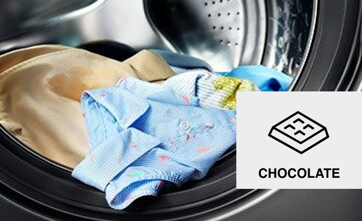 Stained clothes in a washer Stained clothes in a washer