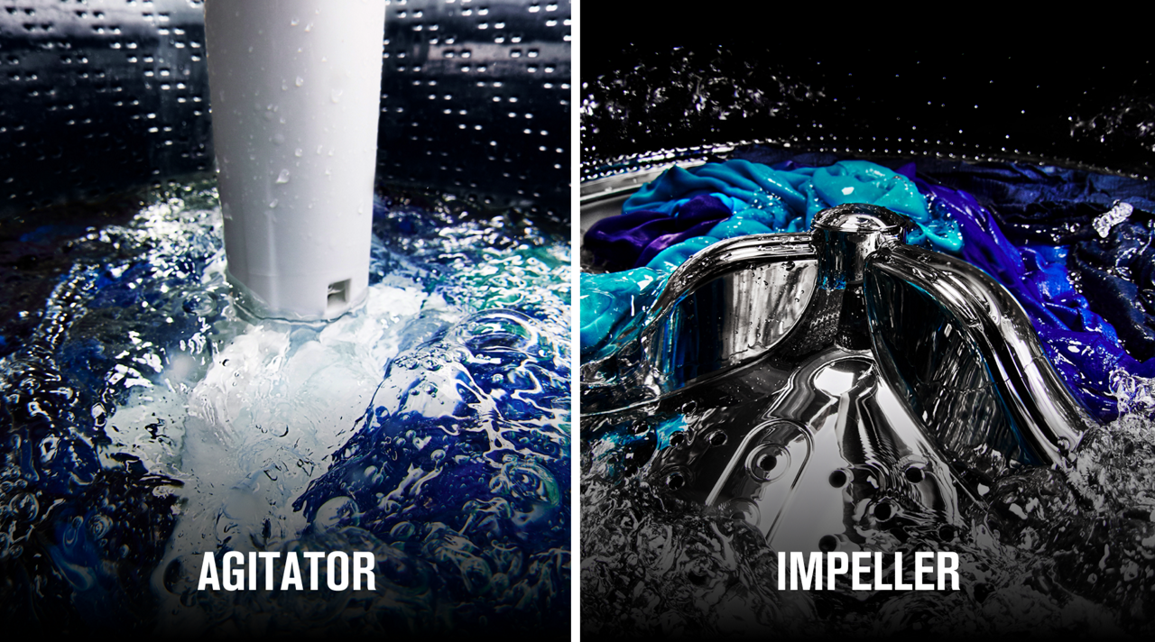 How washers work with agitators vs. impellers. 