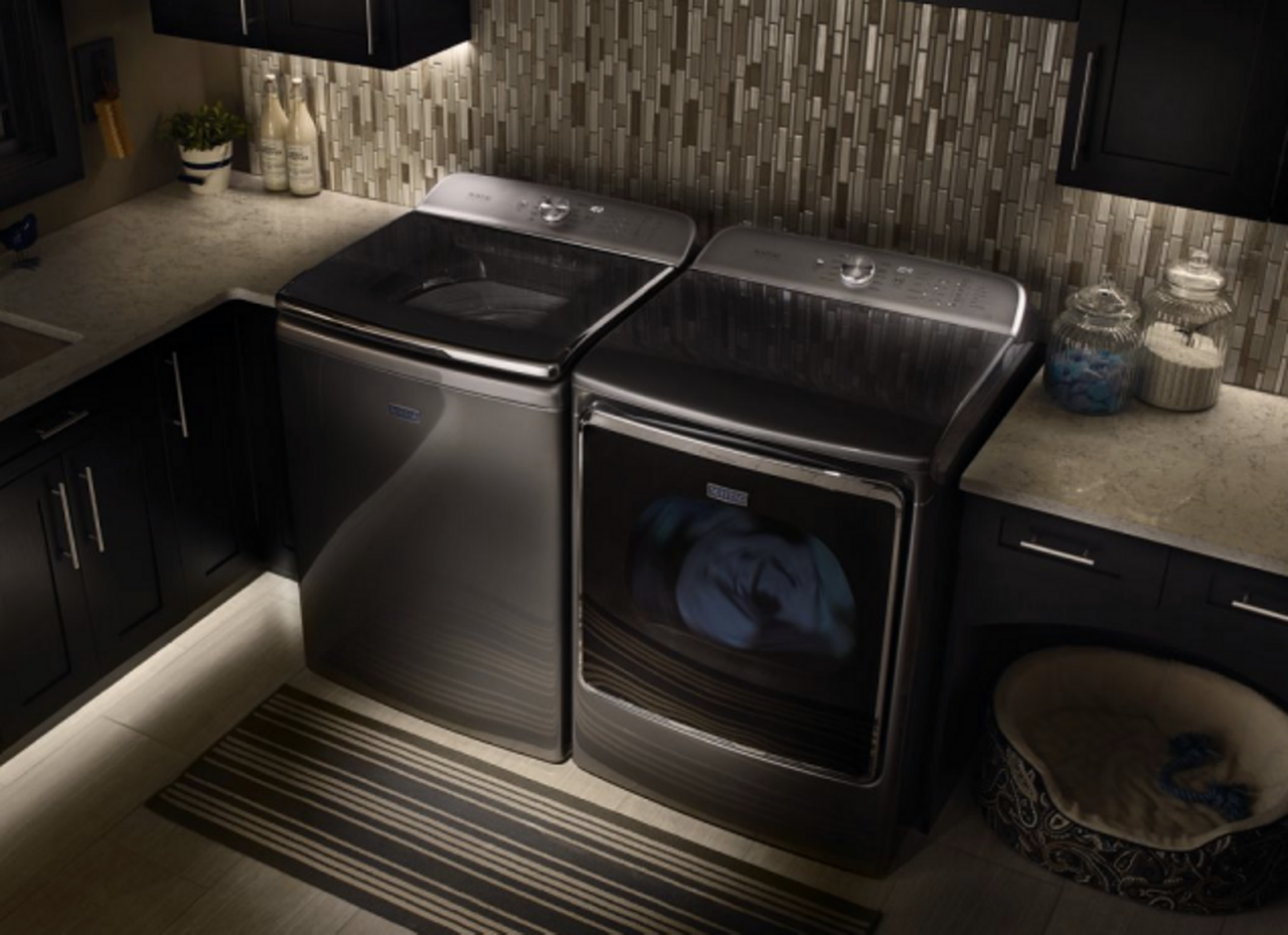 A side-by-side Maytag laundry set.