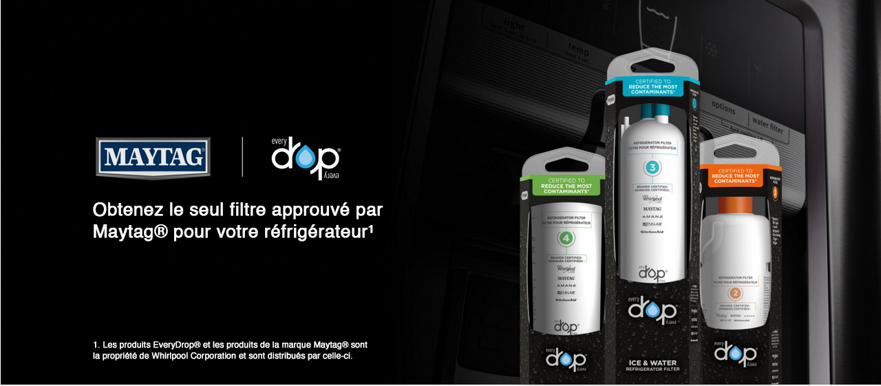 Trouvez le filtre de remplacement EveryDrop de votre réfrigérateur