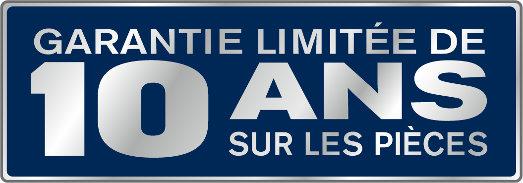 Garantie limitée de 10 ans sur les pièces