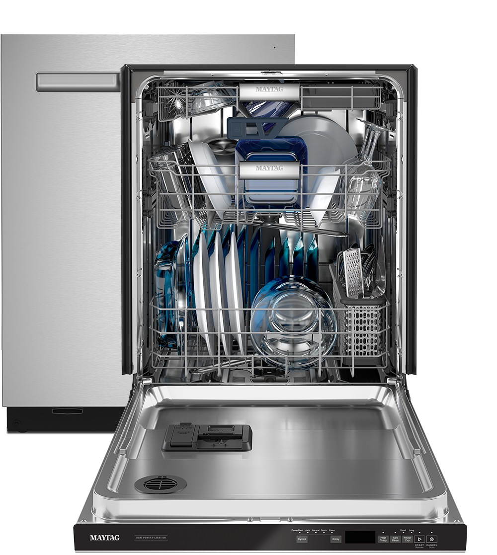 Les lave-vaisselle Maytag® sont construits de façon robuste pour gérer la vaisselle la plus sale.