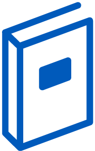 Icône des manuels en bleu clair