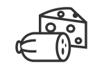 Cheese and meat icon